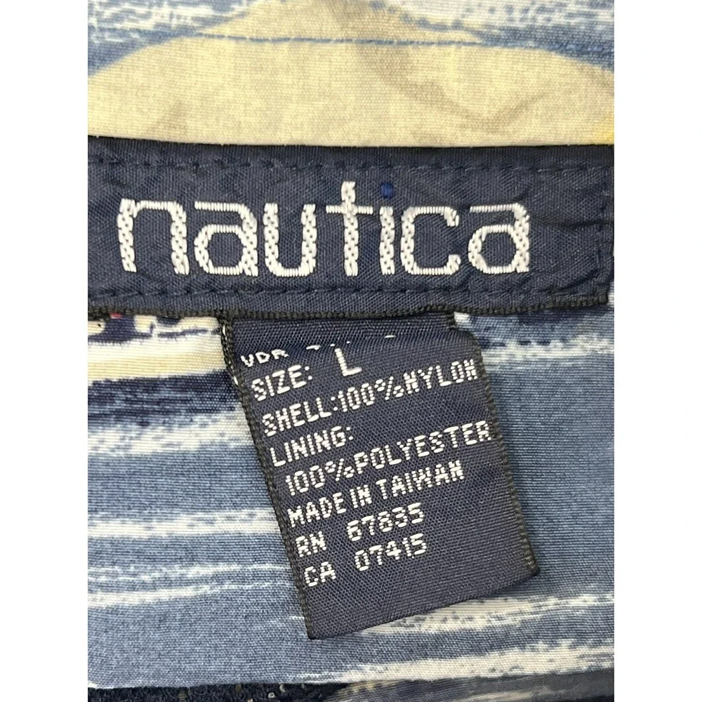 Nautica Swim Trunks Men's‎ Sz L Blue/Sailboats Drawstring Inside Pocket